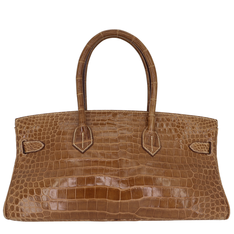 Hermès 42cm Birkin Shoulder JPG Ficelle Shiny Porosus Crocodile