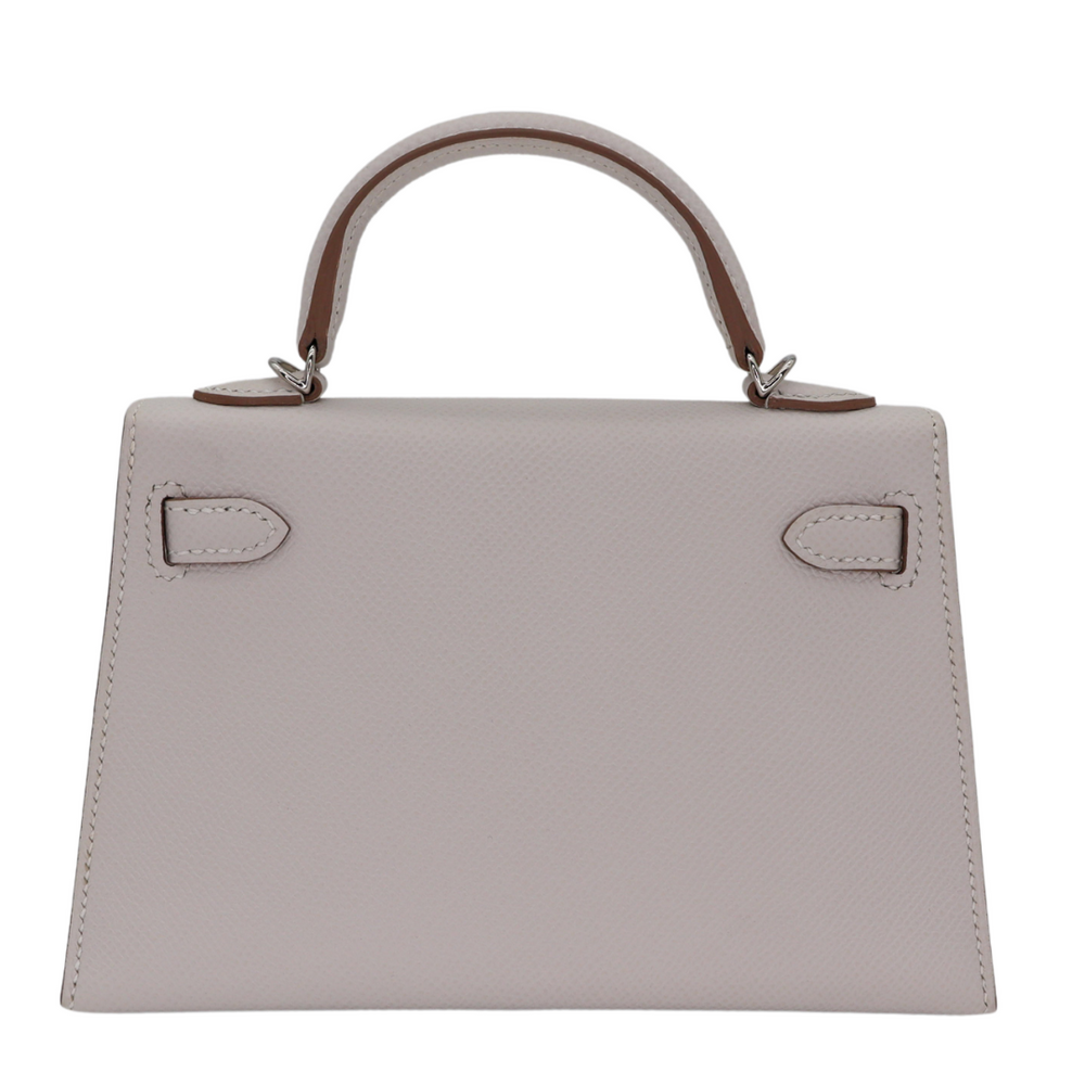 Hermès Kelly II Sellier Mini Gris Pale Epsom Leather Palladium
