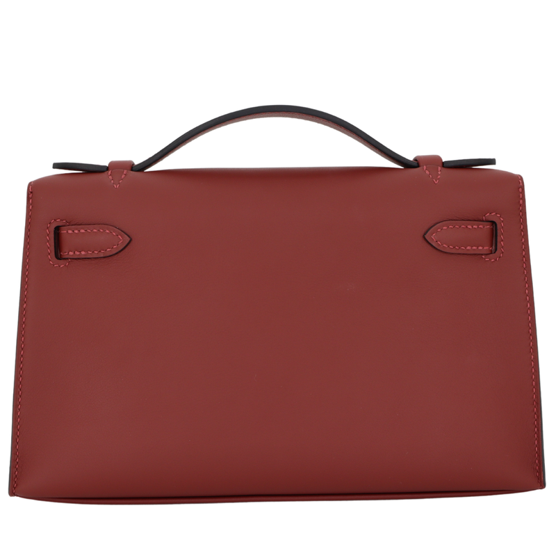 Hermès Kelly Pochette Rouge H Swift Leather Gold Hardware