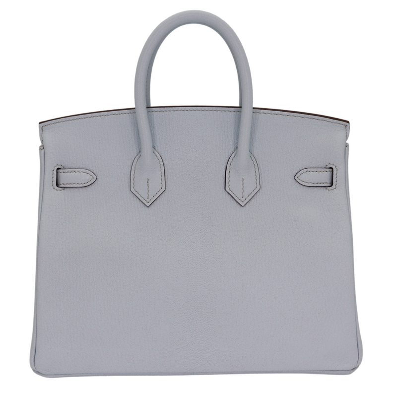 Hermès 25cm Birkin HSS Bleu Brume Chèvre Leather Palladium Hardware