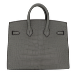 Hermès 20cm Birkin Sellier Gris Cement Matte Alligator Gold Hardware