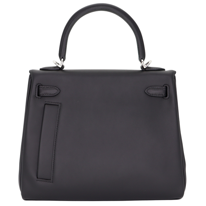 Hermès 25cm Kelly Colormatic Black Swift Leather Palladium Hardware