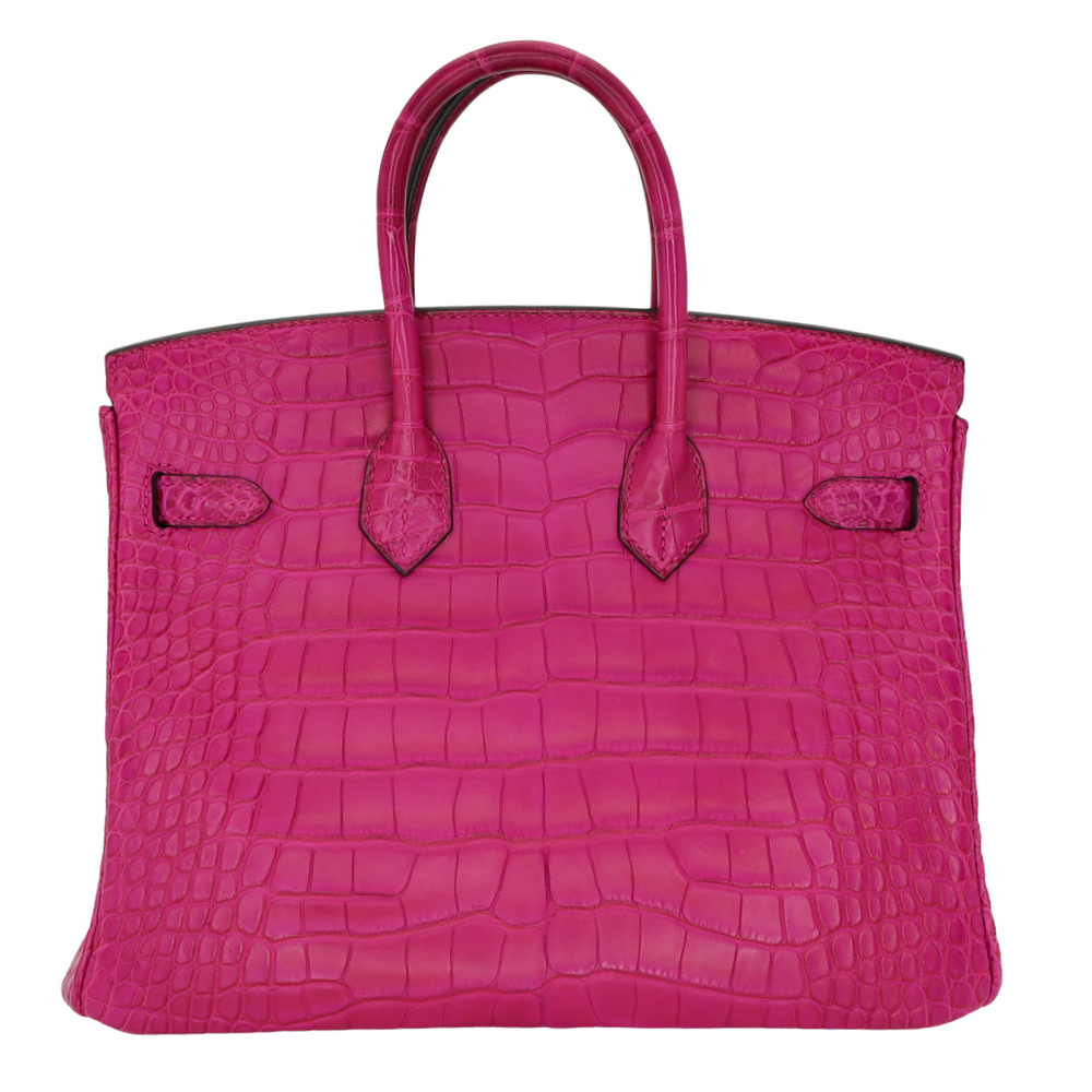 Hermès 25cm Birkin Rose Scheherazade Matte Alligator Palladium