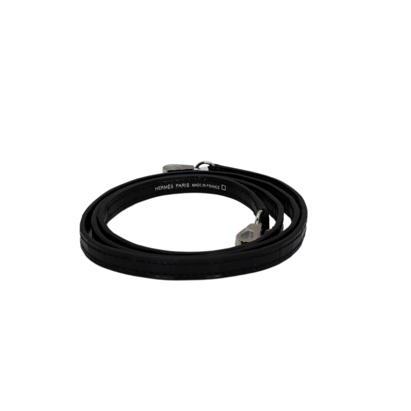 Hermès Kelly II Sellier Mini Black Shiny Alligator Palladium Hardware