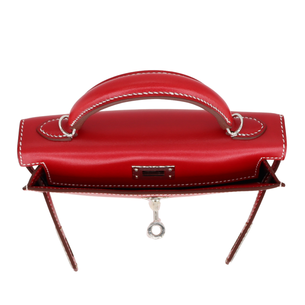 Hermès Kelly II Sellier Mini Rouge Piment Box Calf Leather