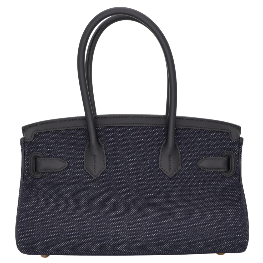 Hermès 29cm Birkin Shoulder Denim/Black Swift Leather Gold