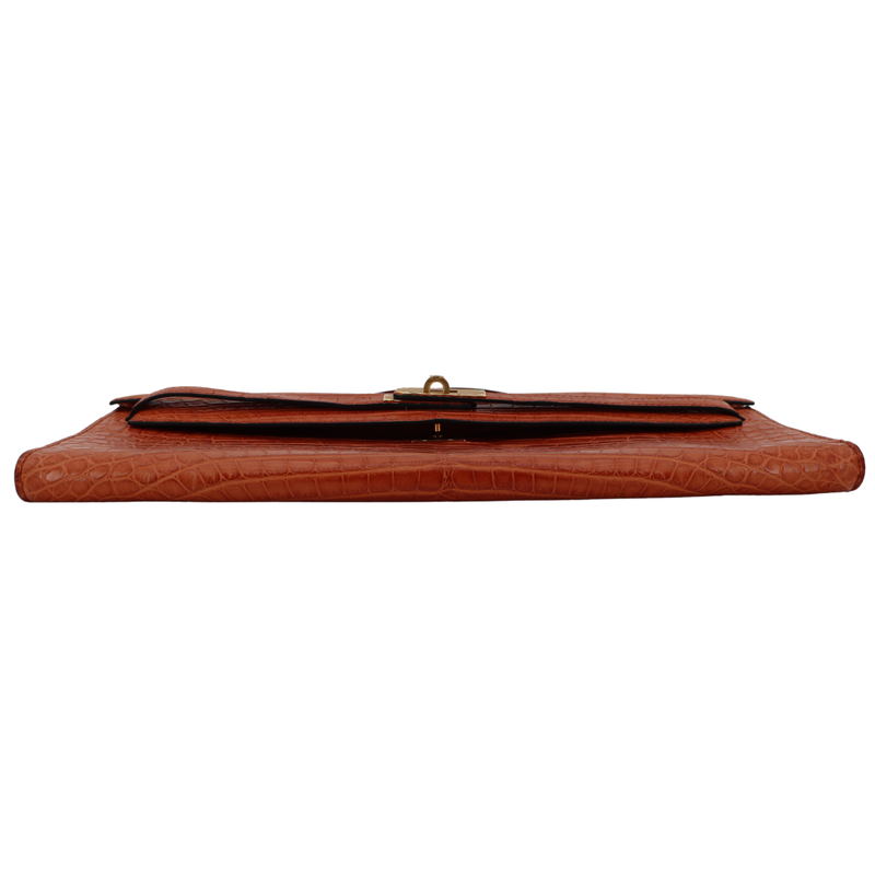 Hermès Kelly Cut Gold Matte Alligator Gold Hardware
