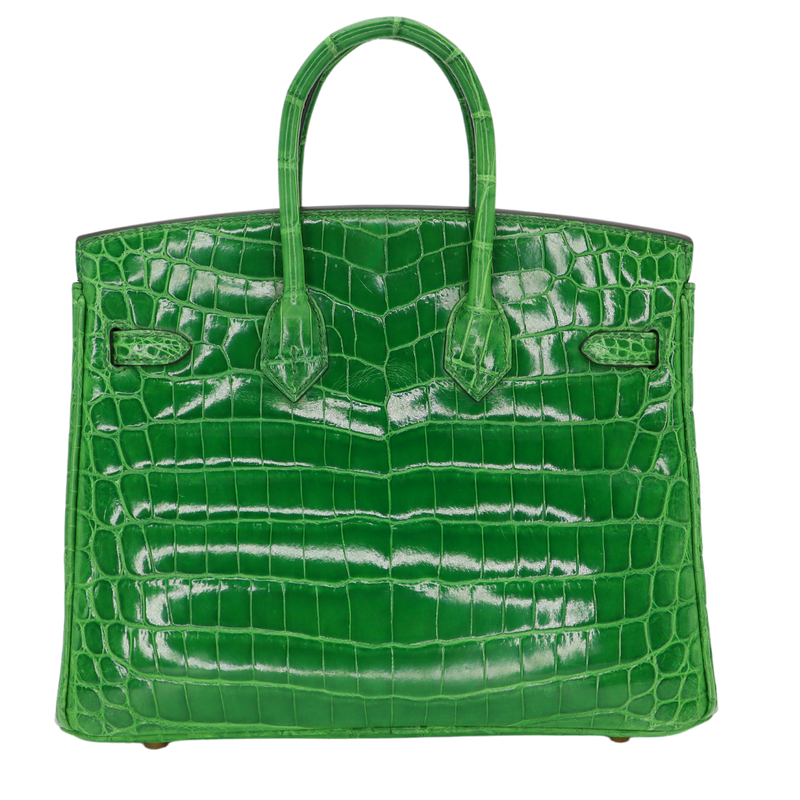 Hermès 25cm Birkin Cactus Shiny Niloticus Crocodile Gold Hardware