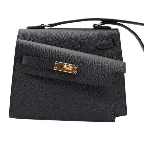 Hermès Kelly en Desordre Black Epsom Leather Gold Hardware