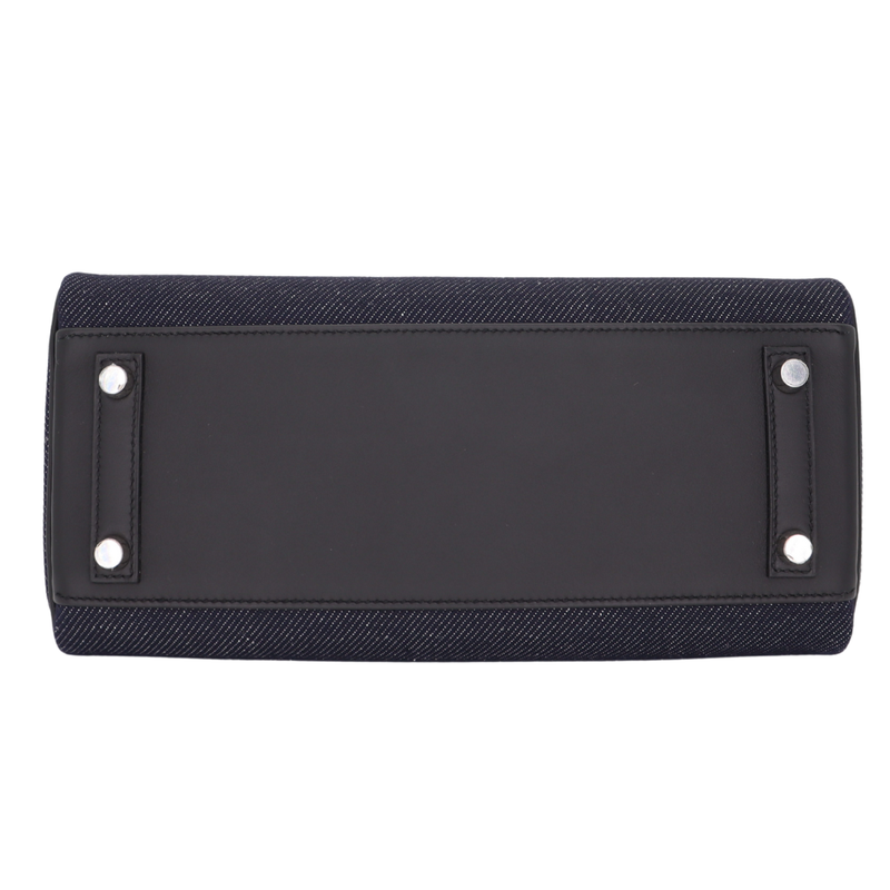 Hermès 29cm Birkin Shoulder Denim/Black Swift Leather Palladium Hardware