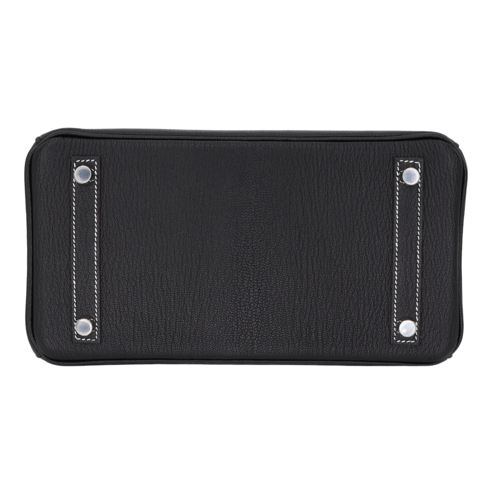 Hermès 25cm Birkin HSS Black Chèvre Leather with Brushed Palladium