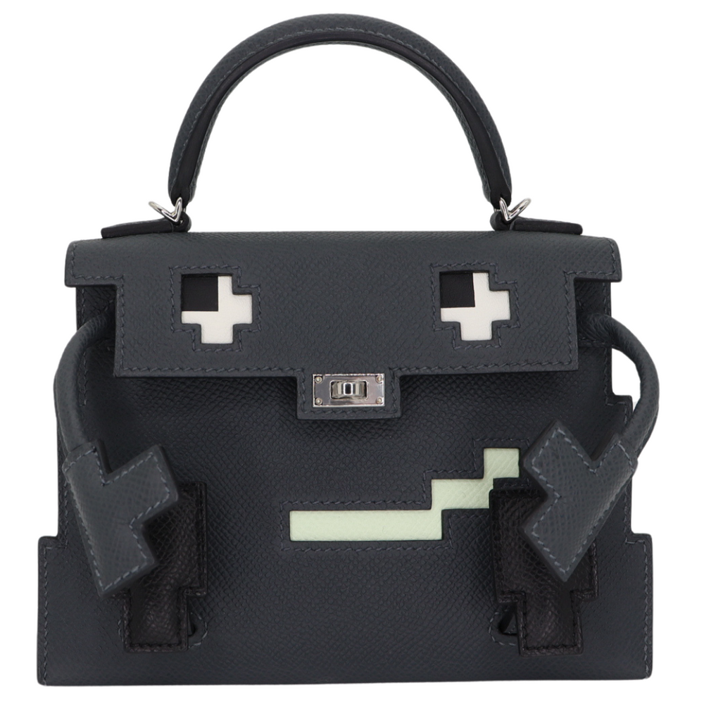 Hermès Kelly Doll Picto Gris Misty Epsom Leather Palladium