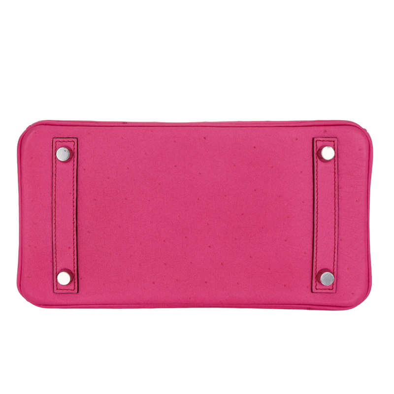 Hermès 25cm Birkin Fuchsia Ostrich Palladium Hardware