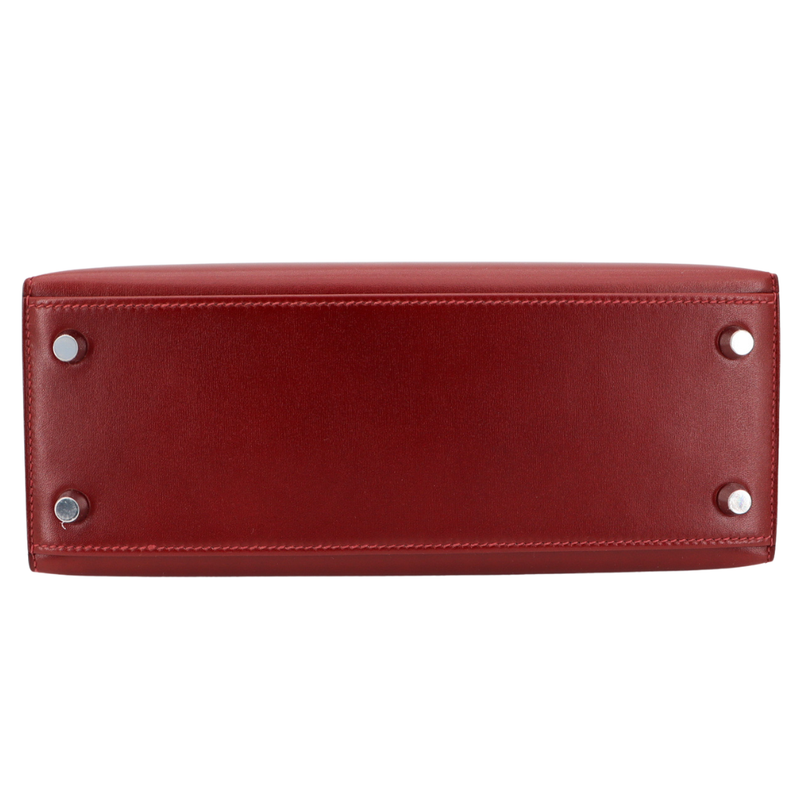 Hermès 25cm Kelly Sellier Rouge H Box Calf Leather Palladium Hardware