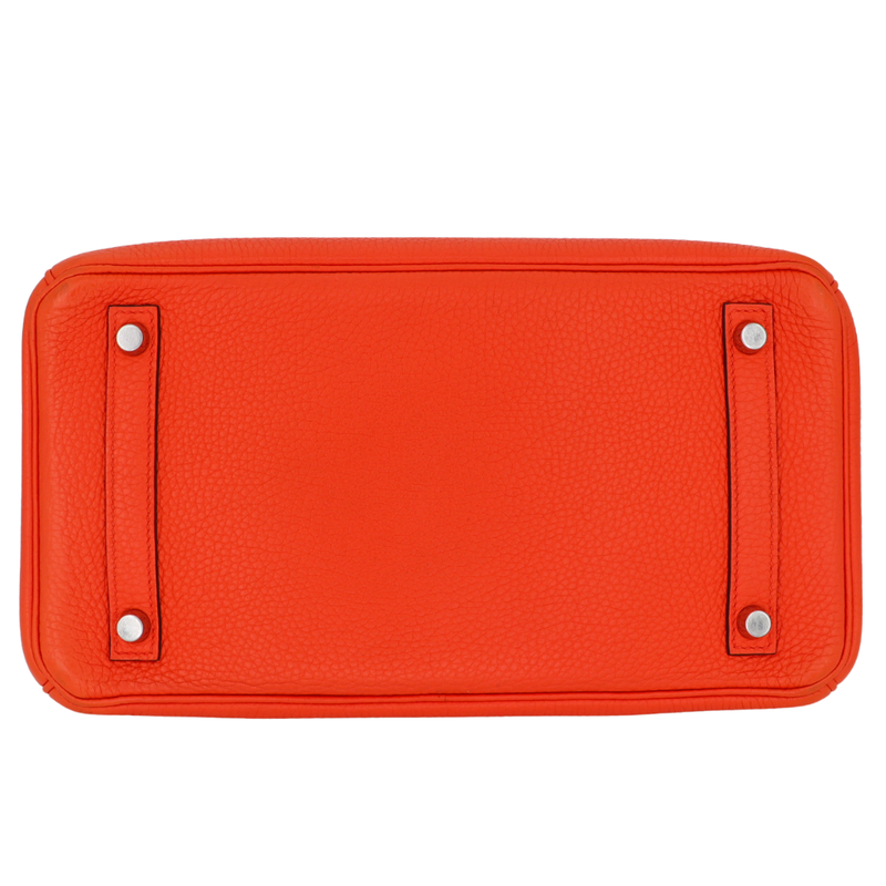 Hermès 30cm Birkin Verso Orange Poppy Clemence Leather Palladium Hardware