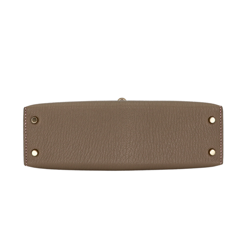 Hermès Kelly II Sellier Mini HSS Gris Tourterelle/Rose Sakura Chèvre Leather Permabrass Hardware