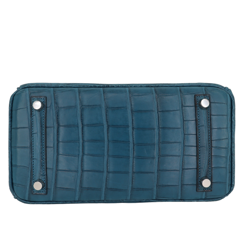 Hermès 25cm Birkin Bleu Cobalt Matte Alligator Palladium Hardware