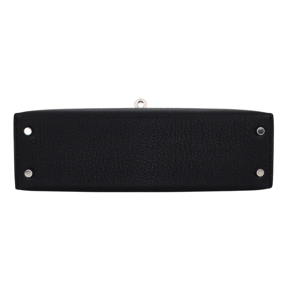 Hermès Kelly II Sellier Mini HSS Black Chèvre Leather Palladium