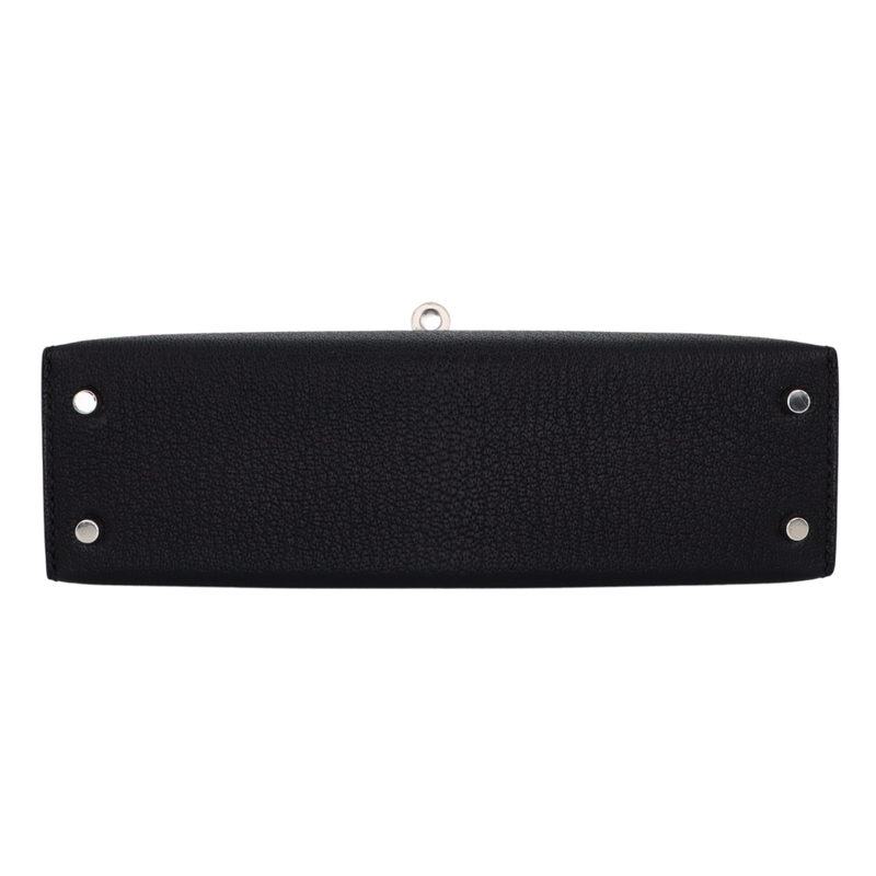 Hermès Kelly II Sellier Mini HSS Black Chèvre Leather Palladium