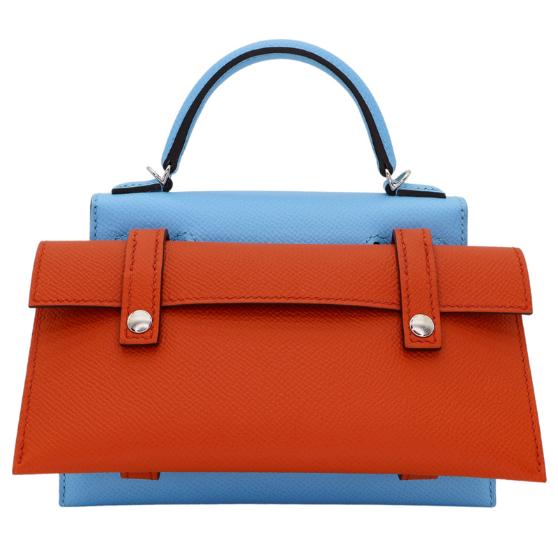 Hermès Kelly Doll Picto Celeste Epsom Leather Palladium Hardware