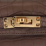 Hermès Kelly II Sellier Mini Gris Elephant Matte Alligator Gold Hardware