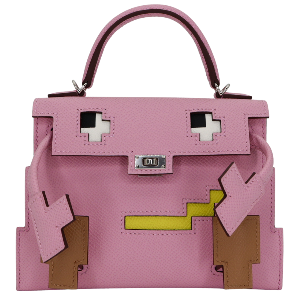 356 HERMÈS エルメス 1999年星空デザイン トレイ Hermès Kelly Doll Picto Mauve Sylvestre Epsom Leather Palladium