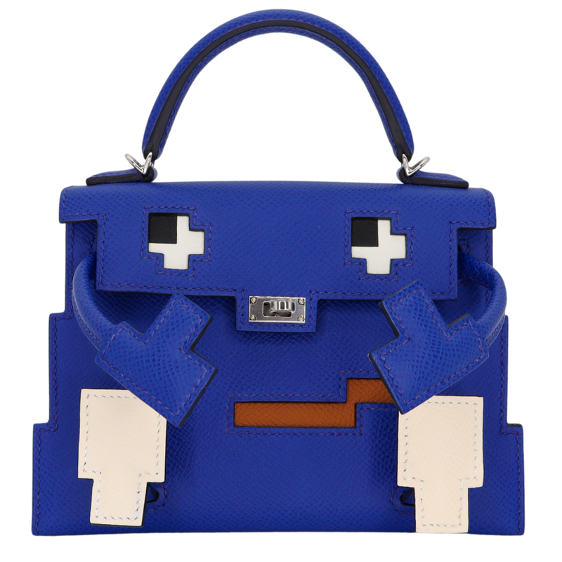 Hermès Kelly Doll Picto Bleu Royale Epsom Leather Palladium Hardware