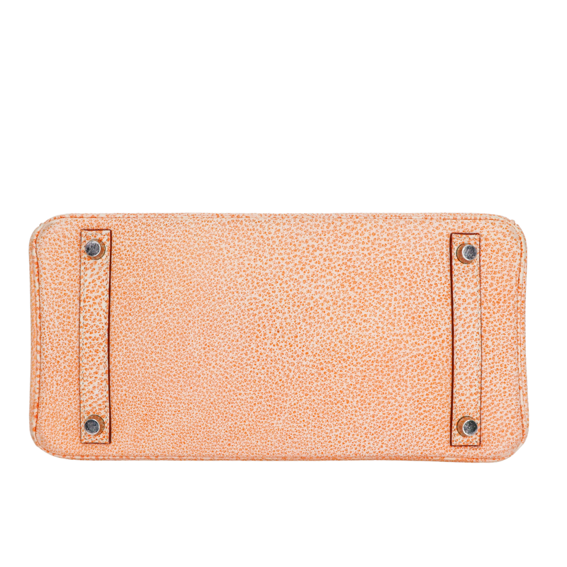 Hermès 30cm Birkin Orange Dalmatian Buffalo Leather Palladium Hardware