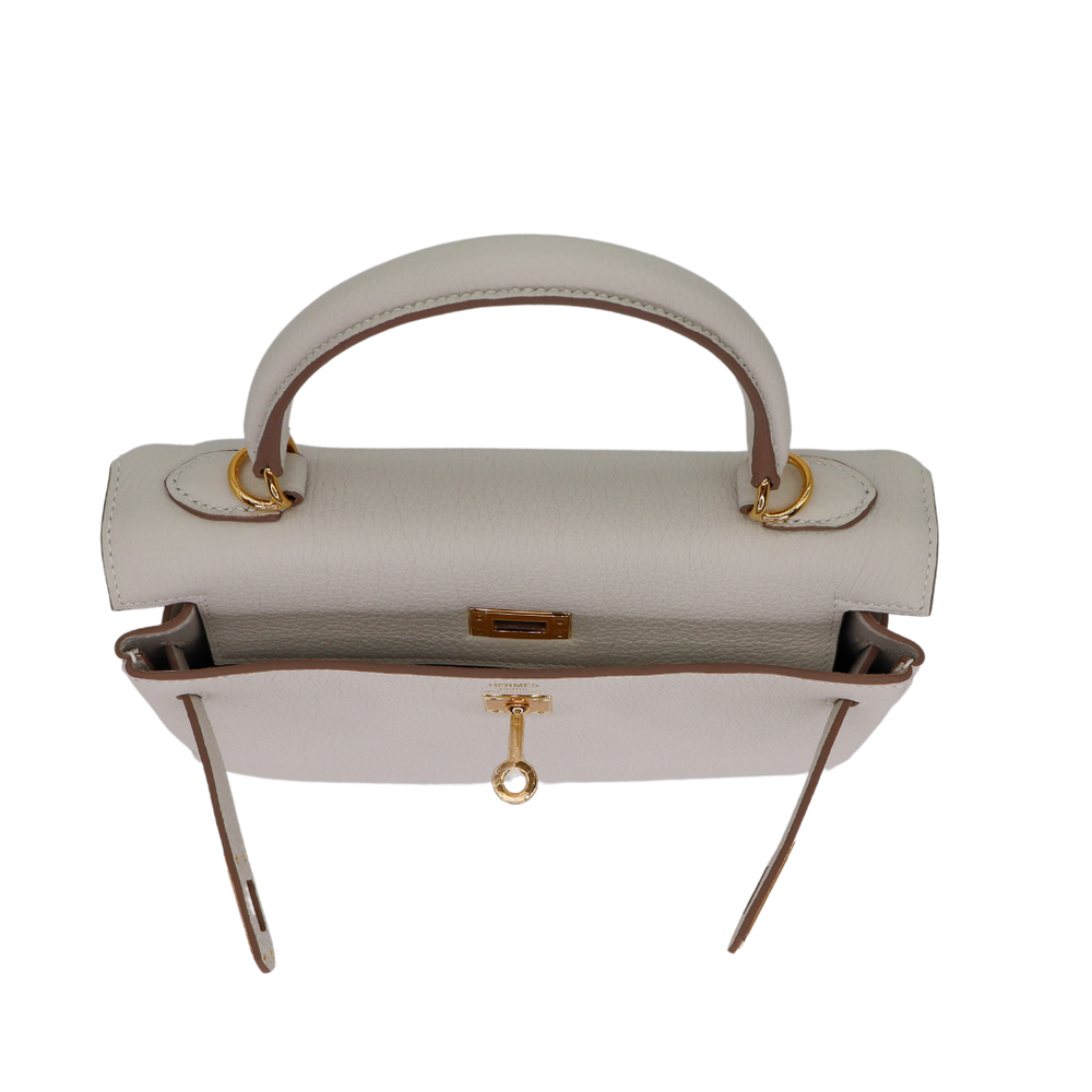 Hermès 25cm Kelly Retourne Gold Togo Leather Gold Hardware