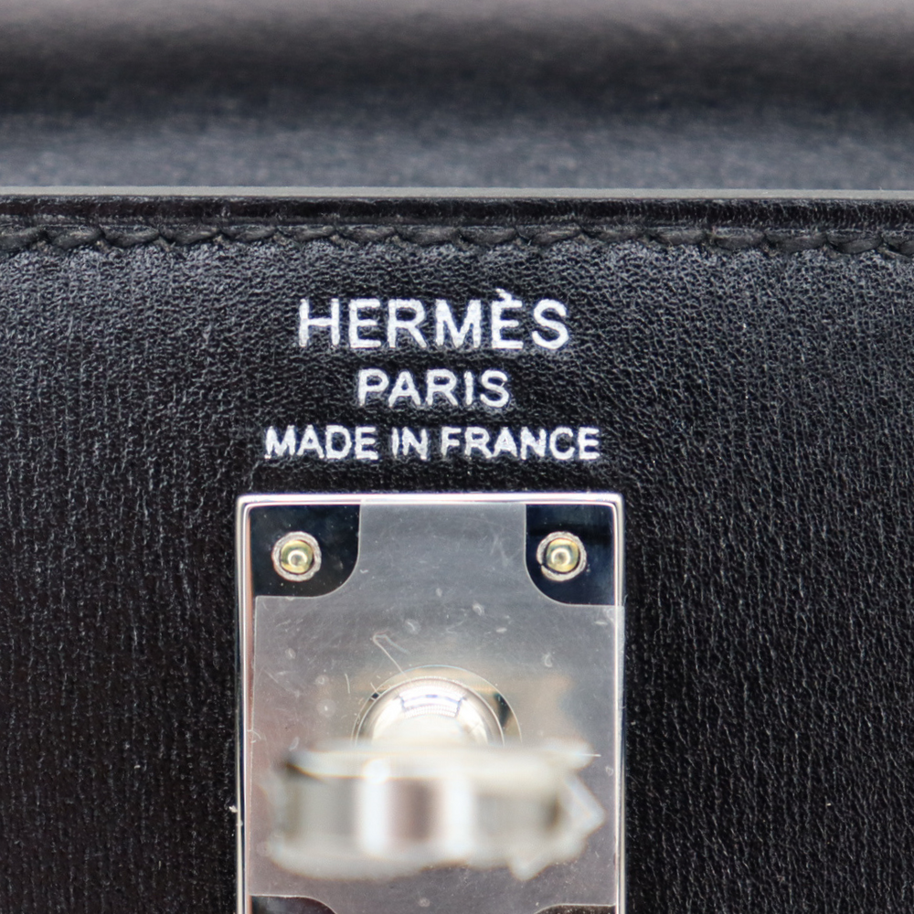 Hermès 25cm Kelly Sellier Black Box Calf Leather Gold Hardware