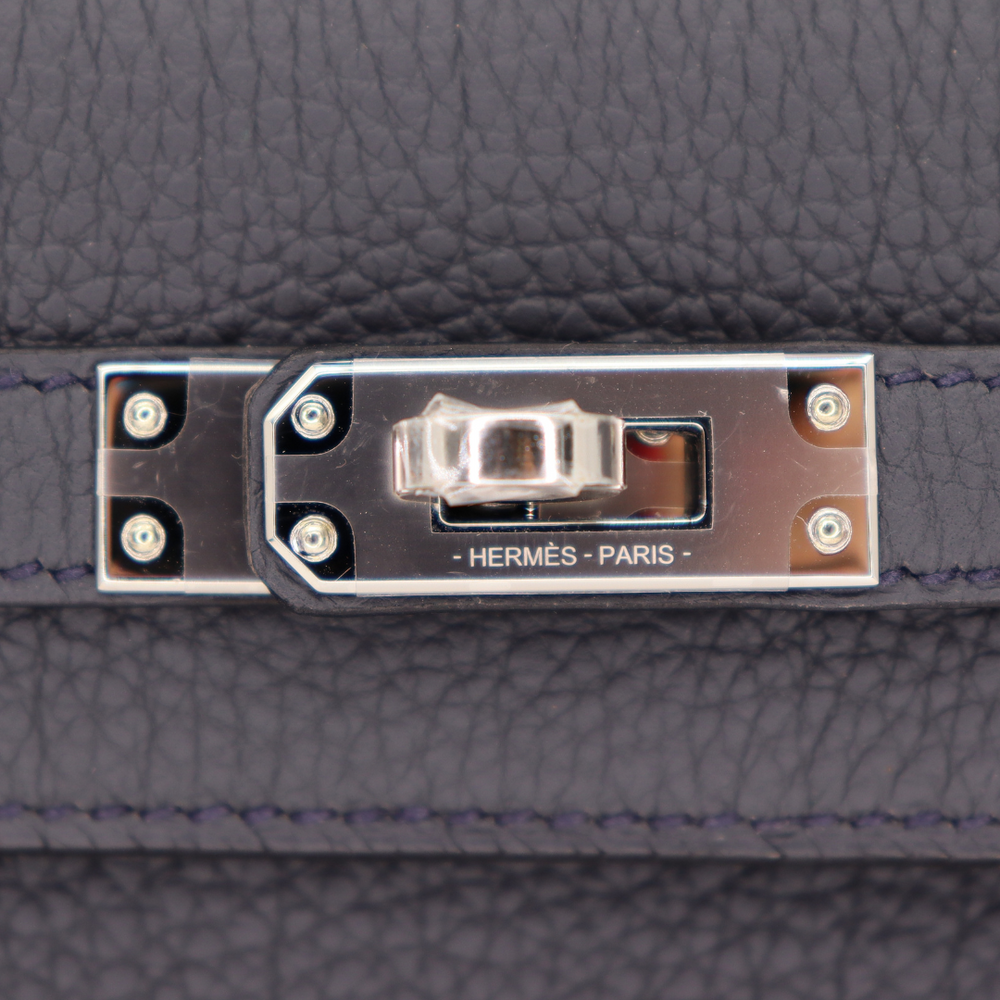 Hermès 25cm Kelly Retourne Gris Misty Togo Leather Palladium