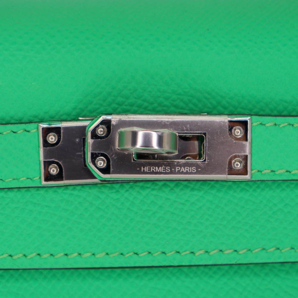 Hermès 25cm Kelly Sellier Vert Comics Epsom Leather Palladium