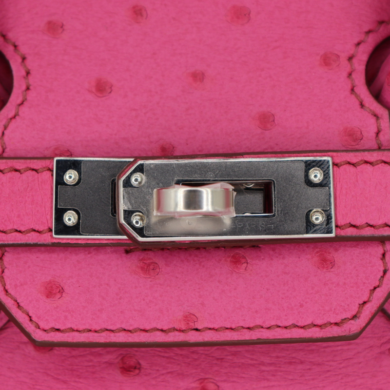 Hermès 25cm Birkin Fuchsia Ostrich Palladium Hardware – Privé Porter