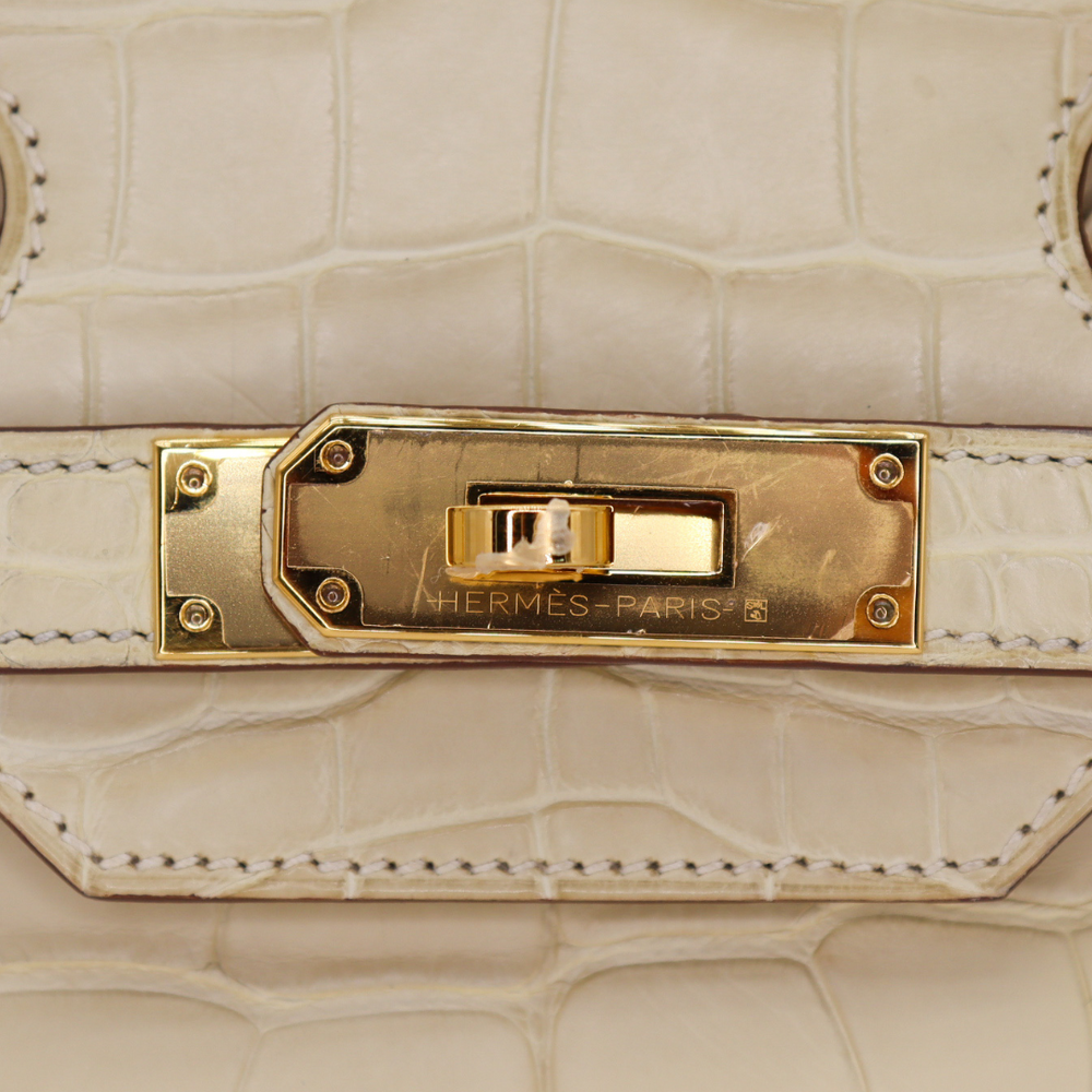 Hermès 30cm Birkin Vanille Matte Alligator Gold Hardware – Privé