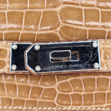 Hermès 42cm Birkin Shoulder JPG Ficelle Shiny Porosus Crocodile Palladium Hardware