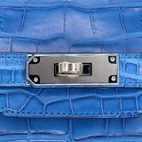 Hermès 30cm Birkin Bleu Zellige Matte Alligator Palladium Hardware