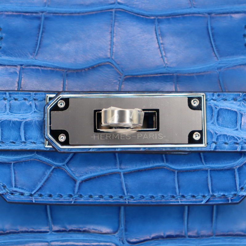 Hermès 30cm Birkin Bleu Zellige Matte Alligator Palladium Hardware Hermès 30cm Birkin Bleu Zellige Matte Alligator Palladium Hardware
