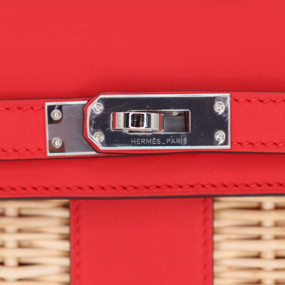 Hermès Kelly Mini Picnic Rouge de Coeur Swift Leather Palladium