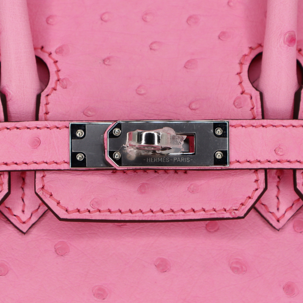 Hermès 25cm Birkin Mykonos Ostrich Palladium Hardware exclusive at