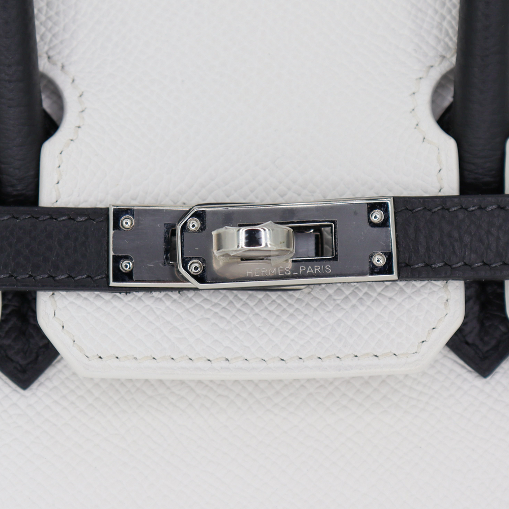 Hermès 25cm Birkin HSS White/Black Epsom Leather Palladium