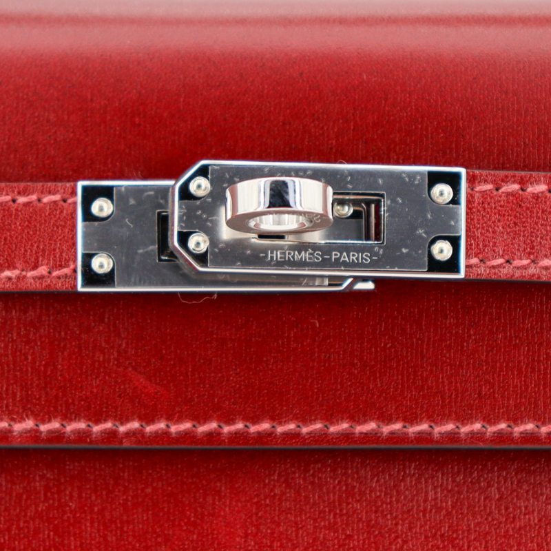 Hermès 25cm Kelly Sellier Rouge H Box Calf Leather Palladium Hardware