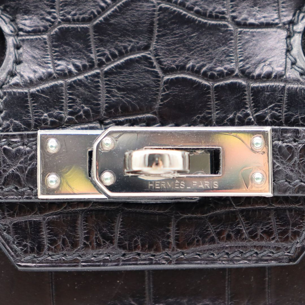 Hermès 25cm Birkin Black Matte Alligator Gold Hardware exclusive