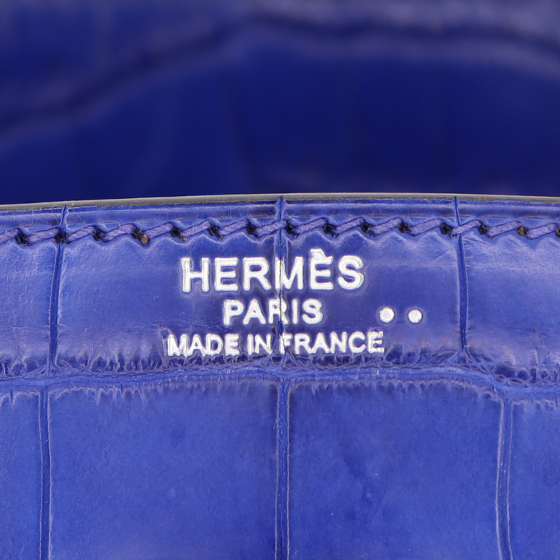 Hermès 30cm Birkin Bleu Electrique Matte Niloticus Crocodile