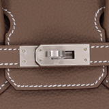 Hermès 25cm Birkin Etoupe Togo Leather Brushed Palladium Hardware