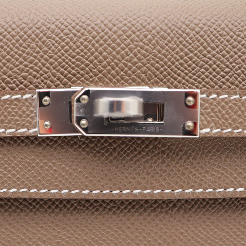 Hermès 25cm Kelly Sellier Etoupe Epsom Leather Palladium Hardware