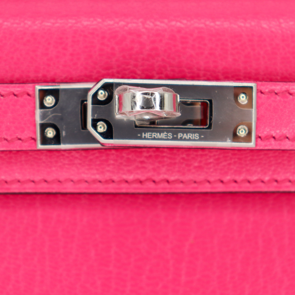 Hermès Kelly II Sellier Mini Rose Pop Chevre Leather PHW exclusive