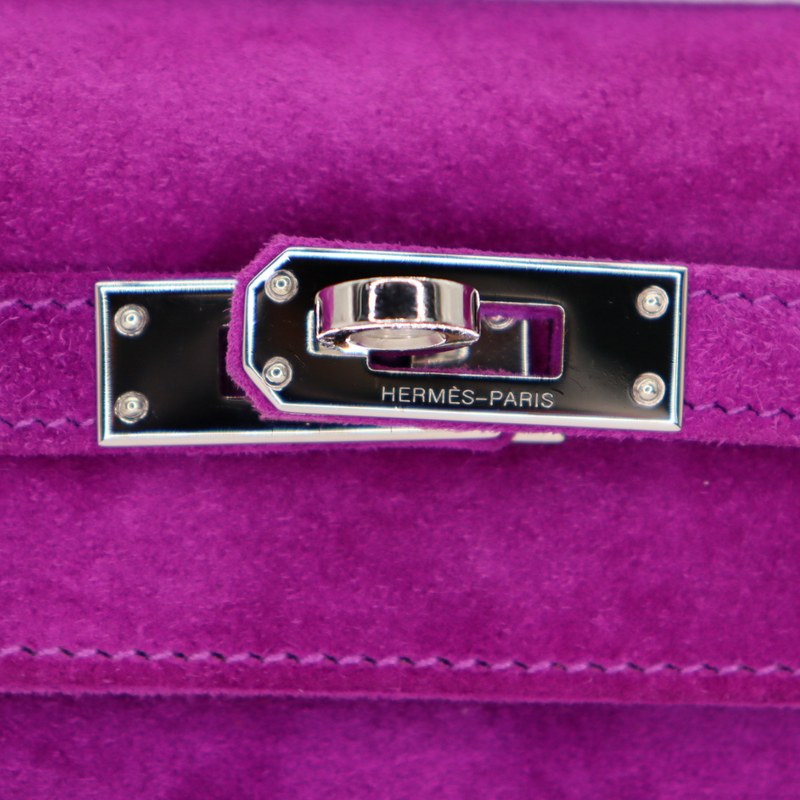 Hermès Kelly Pochette Ultraviolet Doblis Palladium Hardware