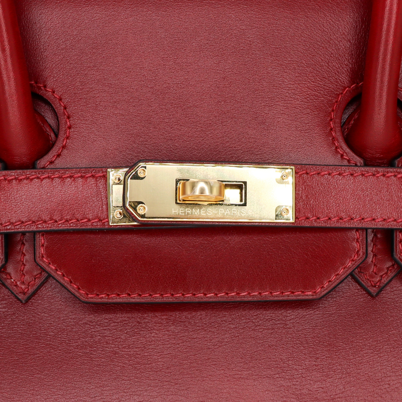 Hermès 35cm Birkin Rouge H Box Calf Leather Gold Hardware