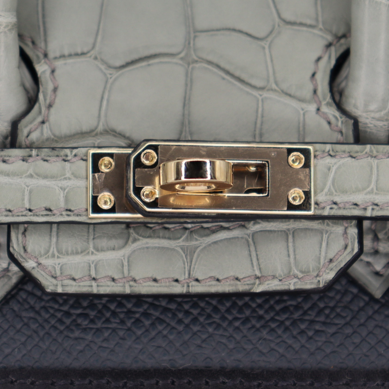 Hermès 20cm Birkin Sellier Faubourg House Rainy Day Jour de Pluie Permabrass Hardware