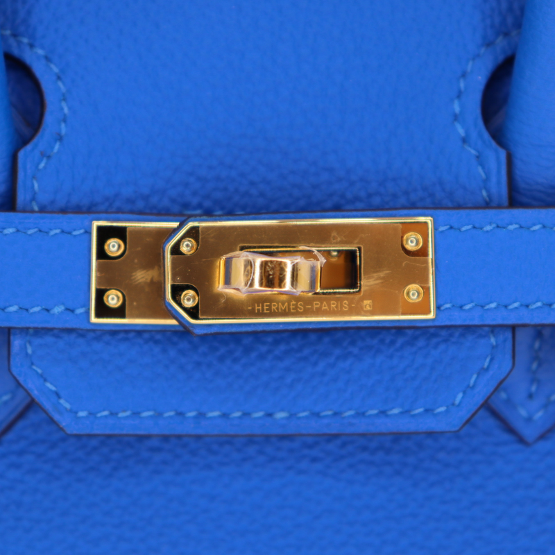 Hermès 25cm Birkin Bleu Hydra Togo Leather Gold Hardware